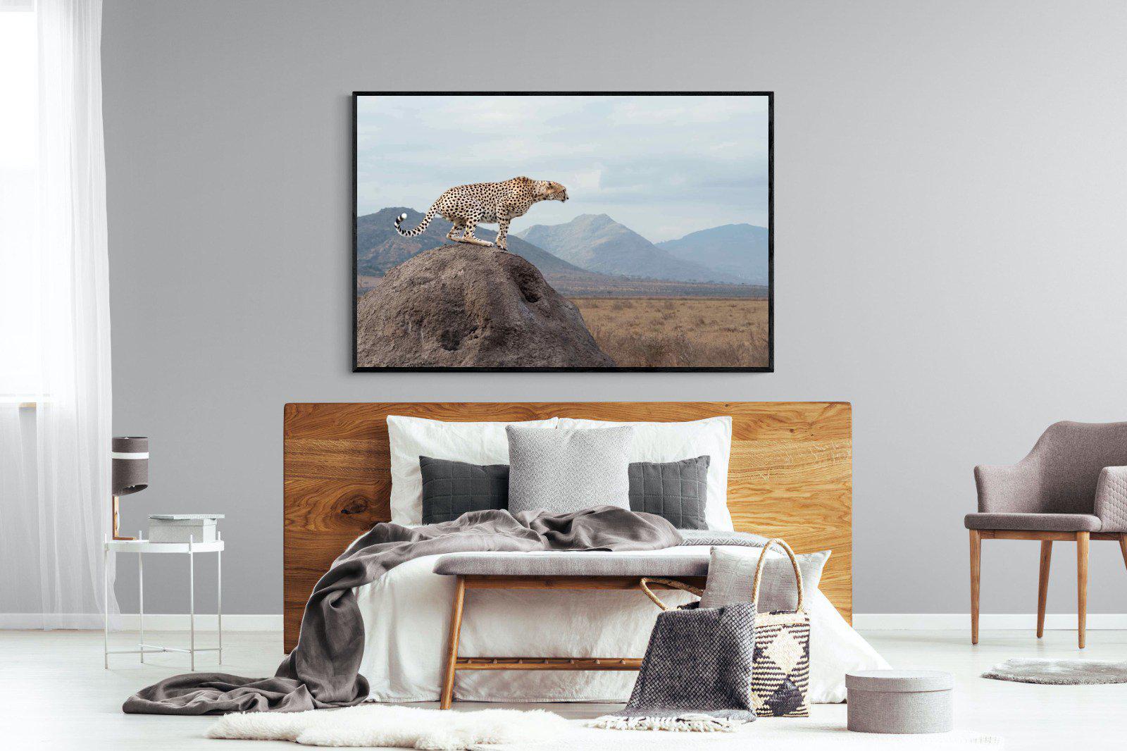 Cheetah-Wall_Art-150 x 100cm-Mounted Canvas-Black-Pixalot