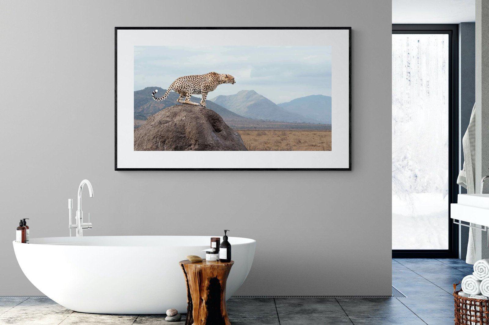 Cheetah-Wall_Art-180 x 110cm-Framed Print-Black-Pixalot