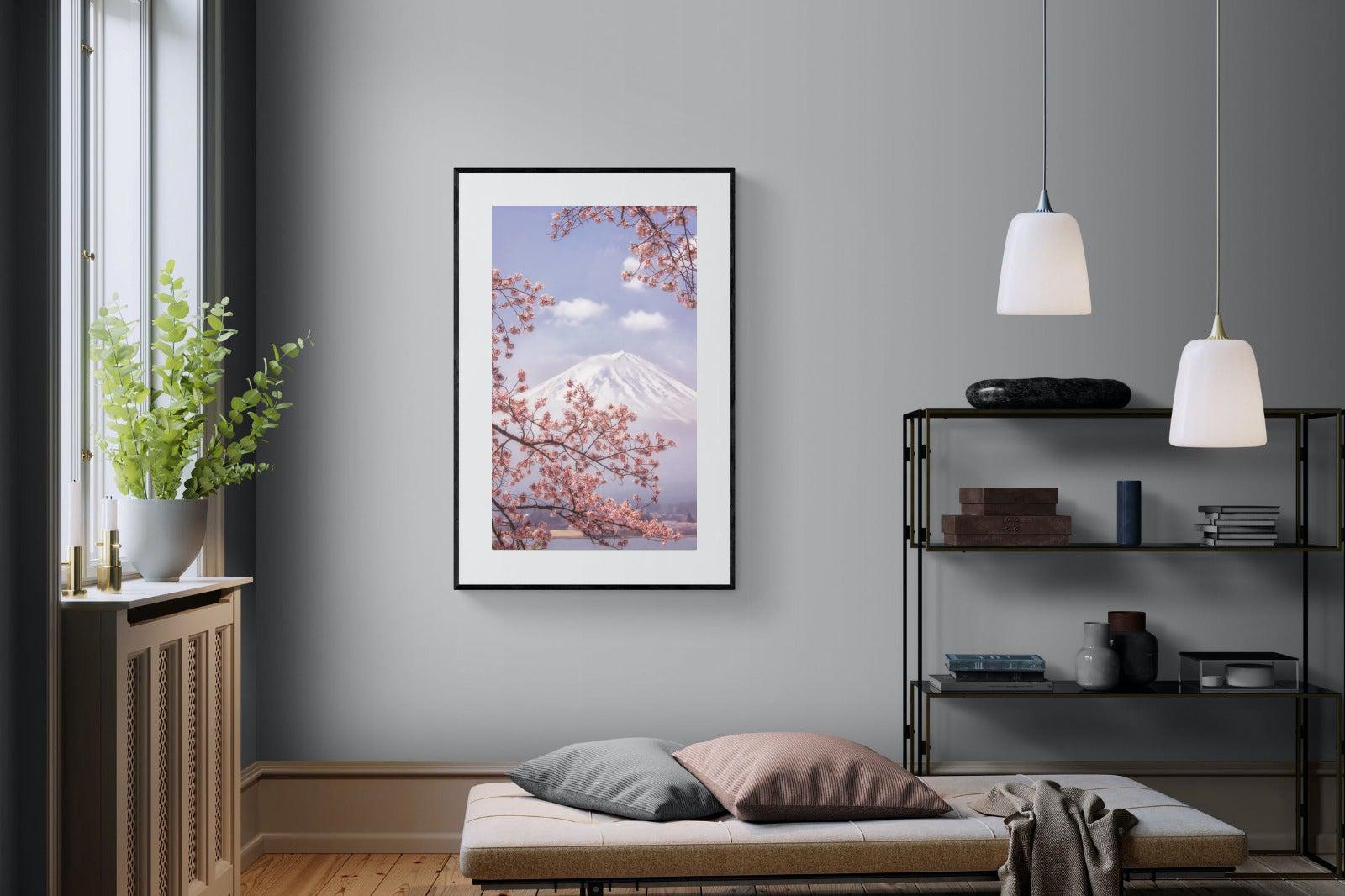 Cherry Blossom-Wall_Art-100 x 150cm-Framed Print-Black-Pixalot