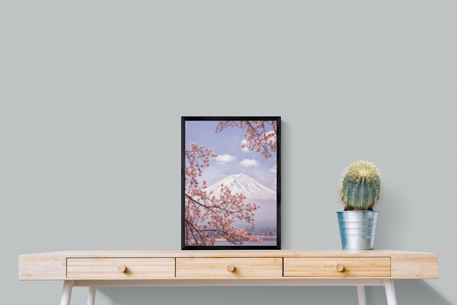 Cherry Blossom-Wall_Art-45 x 60cm-Mounted Canvas-Black-Pixalot