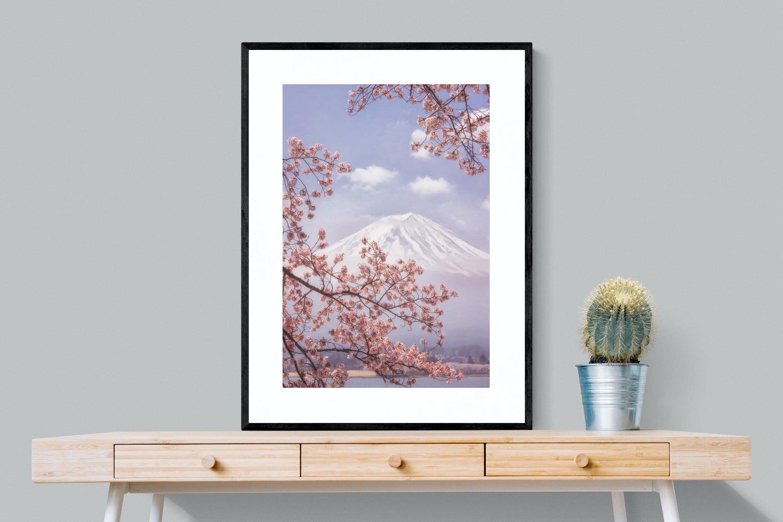 Cherry Blossom-Wall_Art-75 x 100cm-Framed Print-Black-Pixalot