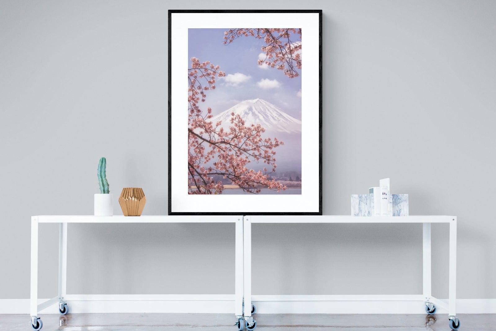 Cherry Blossom-Wall_Art-90 x 120cm-Framed Print-Black-Pixalot