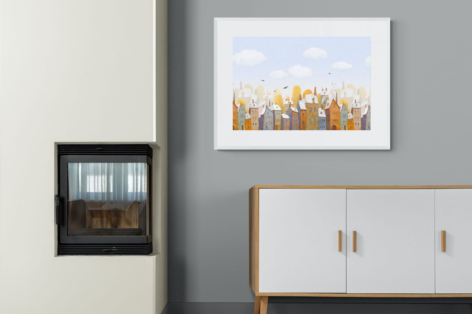 Chimneys-Wall_Art-100 x 75cm-Framed Print-White-Pixalot