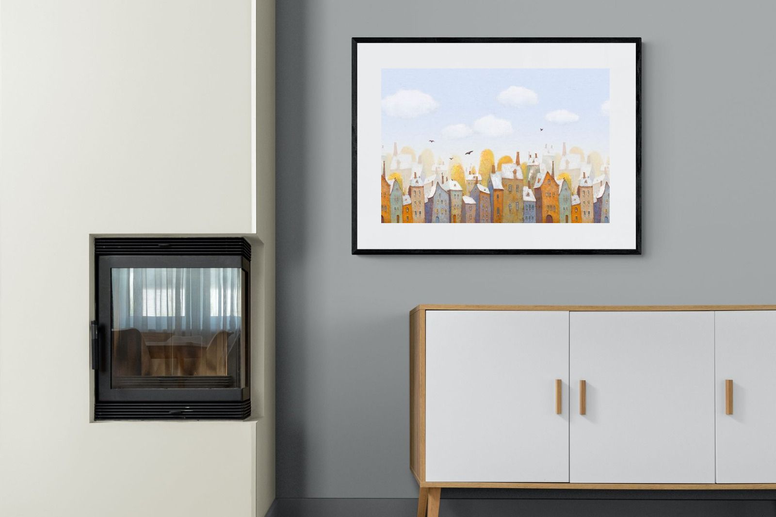 Chimneys-Wall_Art-100 x 75cm-Framed Print-Black-Pixalot