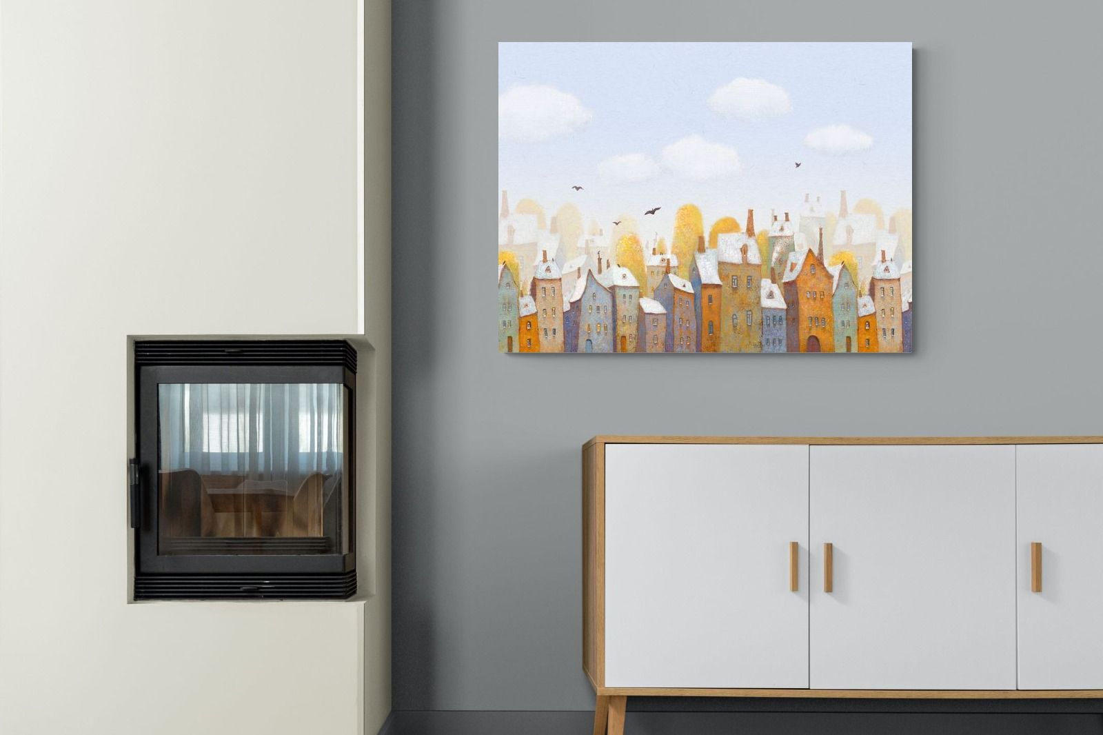 Chimneys-Wall_Art-100 x 75cm-Mounted Canvas-No Frame-Pixalot