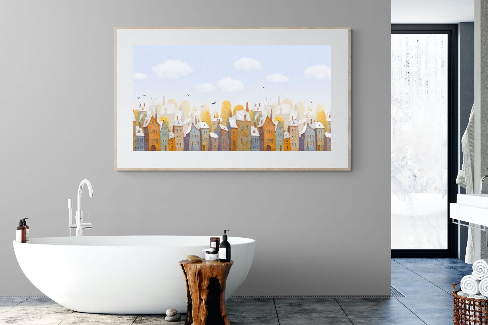 Chimneys-Wall_Art-180 x 110cm-Framed Print-Wood-Pixalot