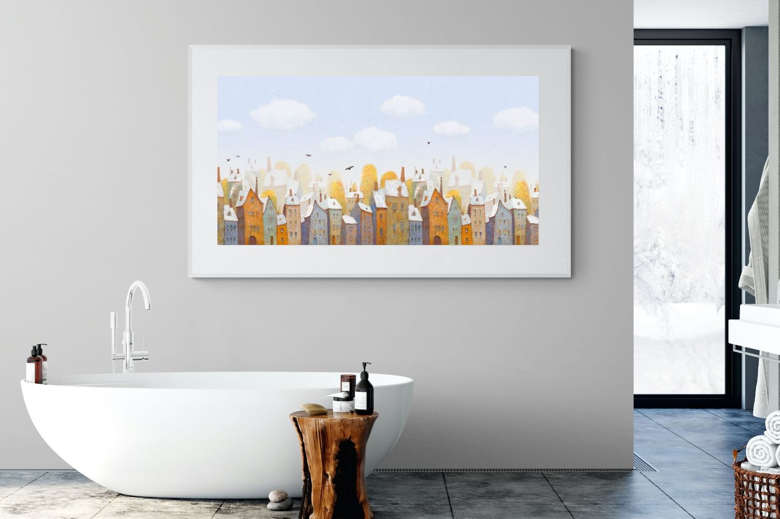 Chimneys-Wall_Art-180 x 110cm-Framed Print-White-Pixalot