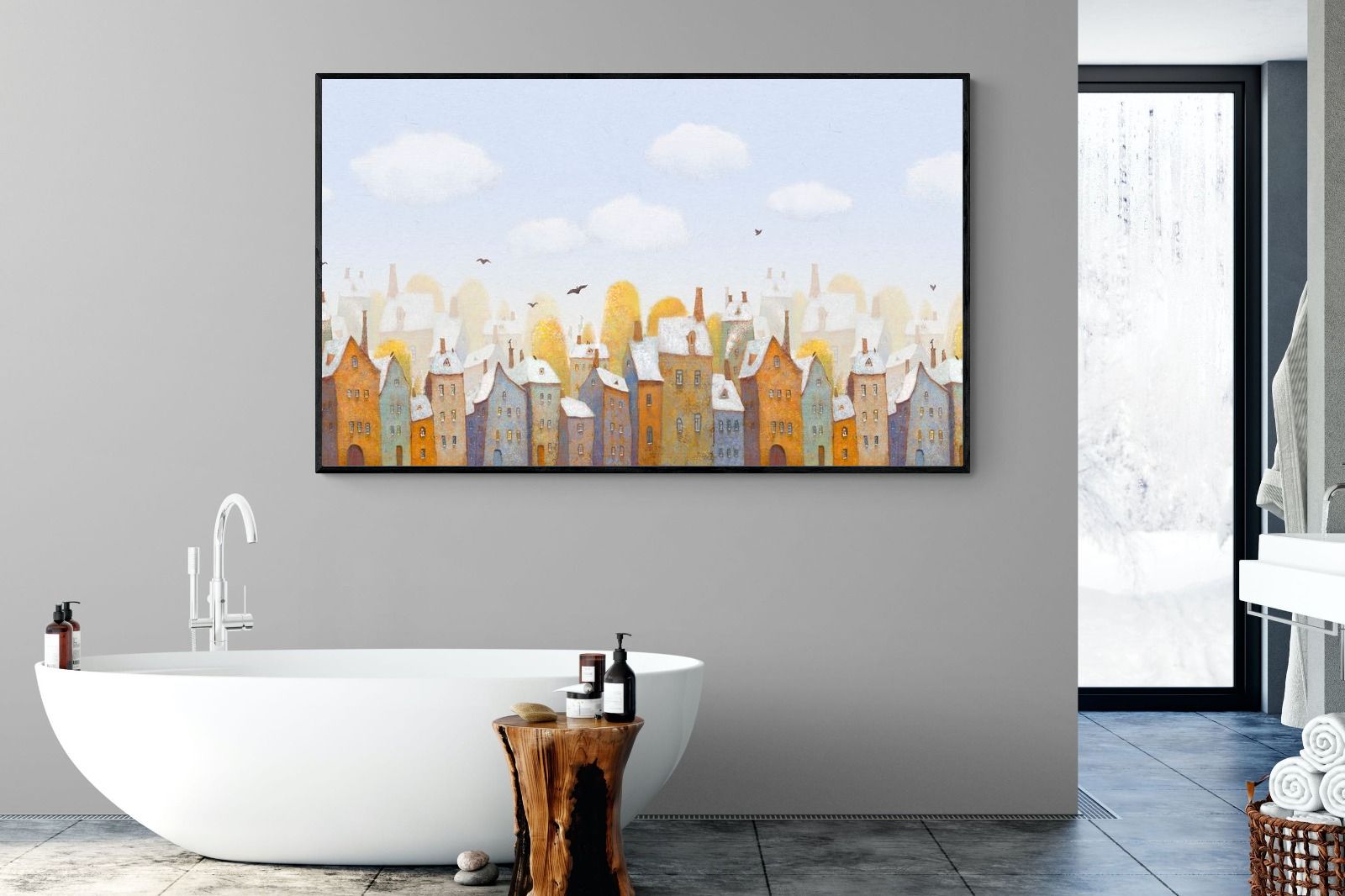 Chimneys-Wall_Art-180 x 110cm-Mounted Canvas-Black-Pixalot