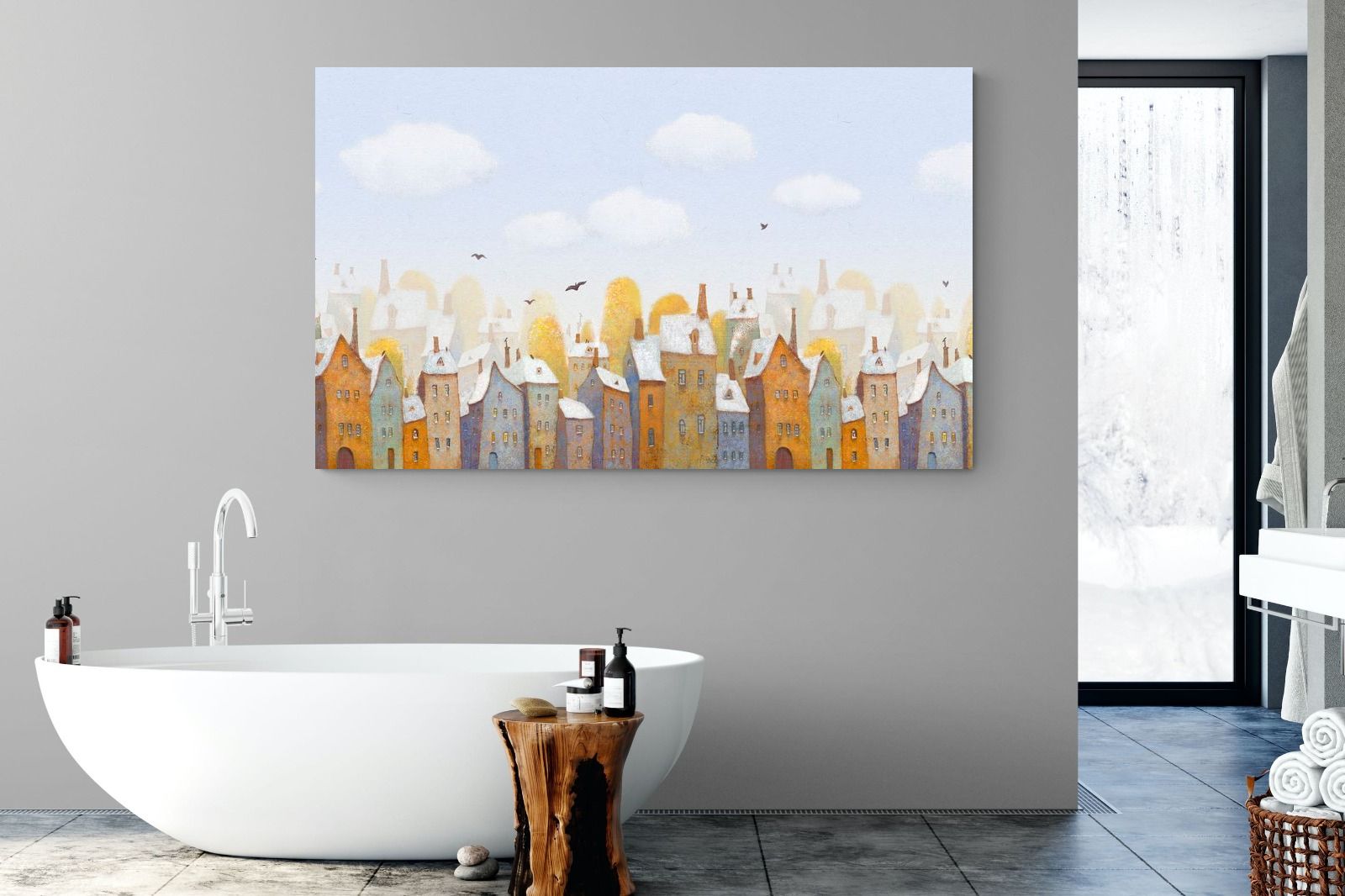 Chimneys-Wall_Art-180 x 110cm-Mounted Canvas-No Frame-Pixalot