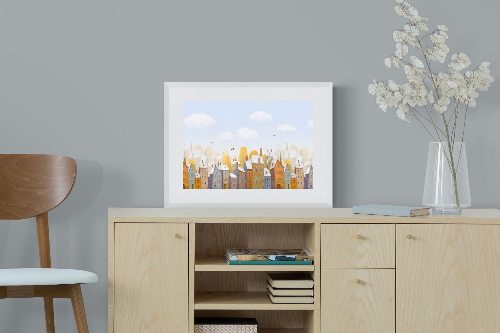 Chimneys-Wall_Art-60 x 45cm-Framed Print-White-Pixalot