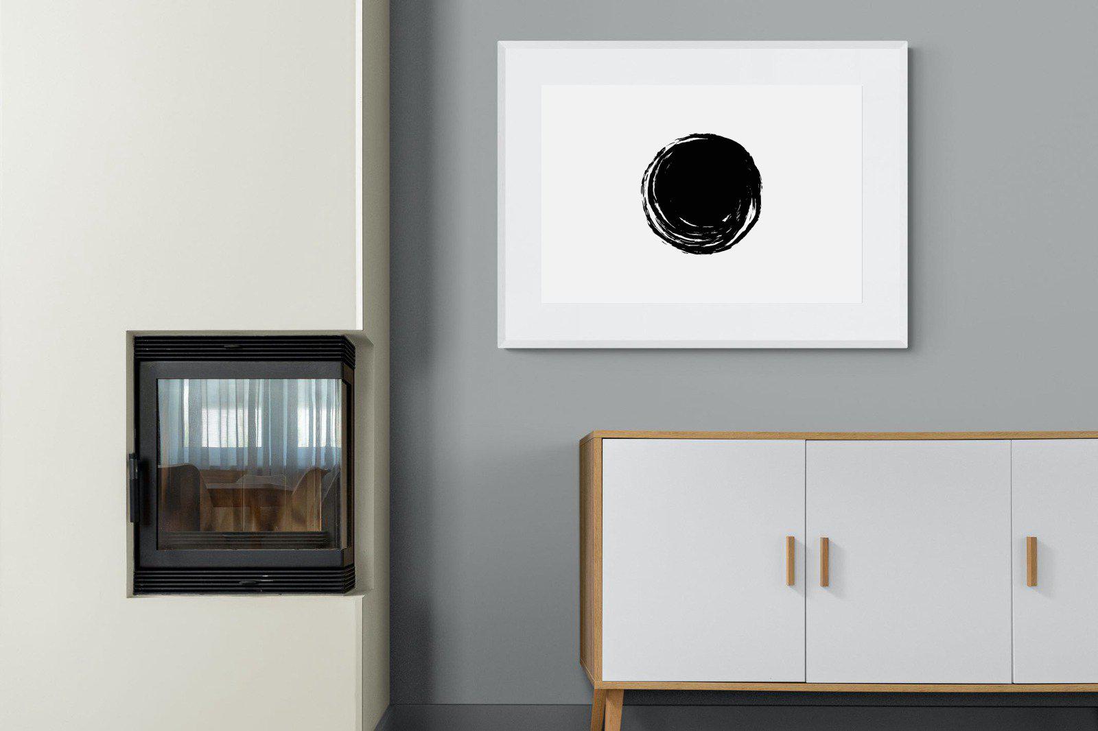 Circle Stroke-Wall_Art-100 x 75cm-Framed Print-White-Pixalot