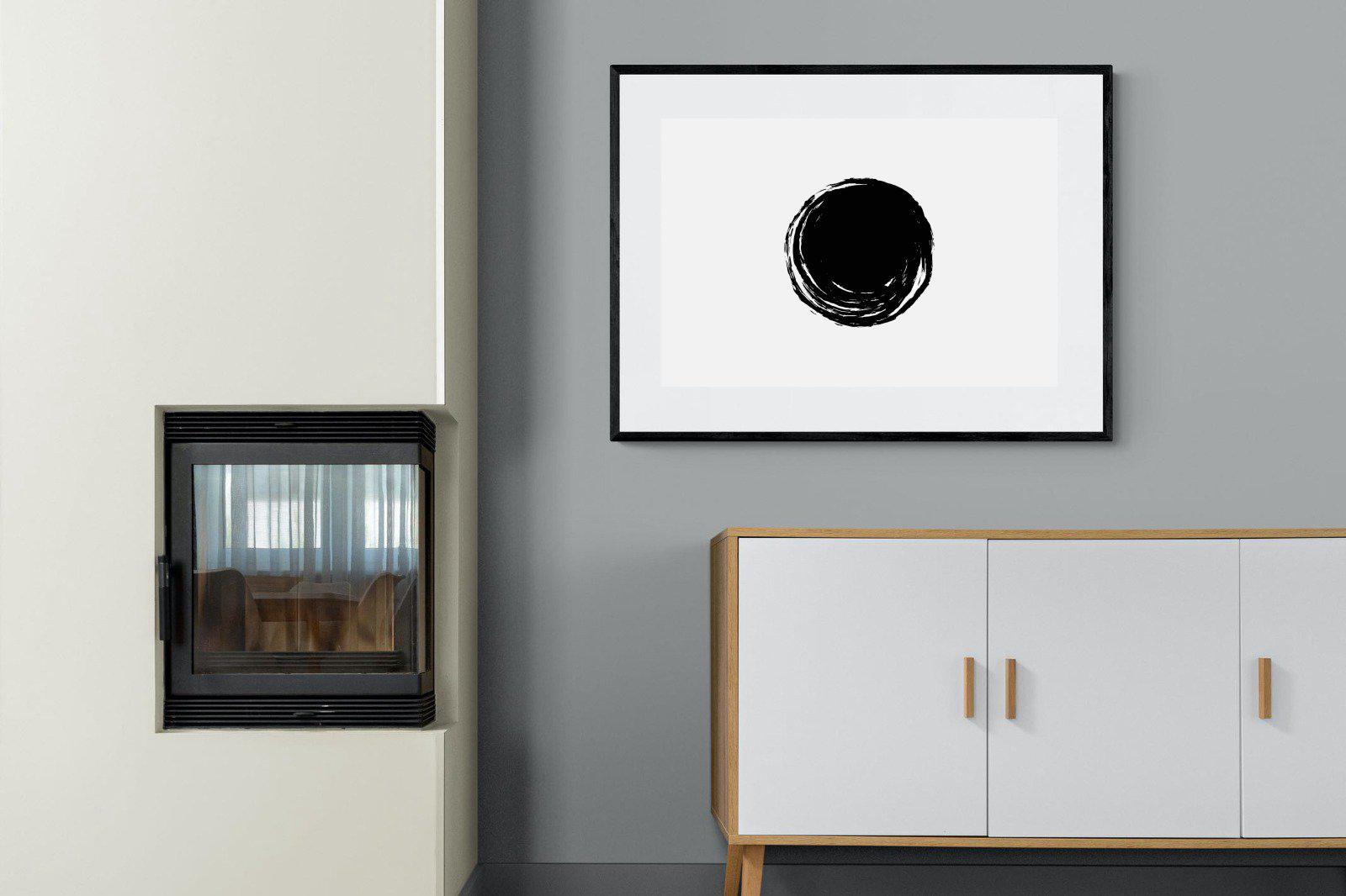Circle Stroke-Wall_Art-100 x 75cm-Framed Print-Black-Pixalot