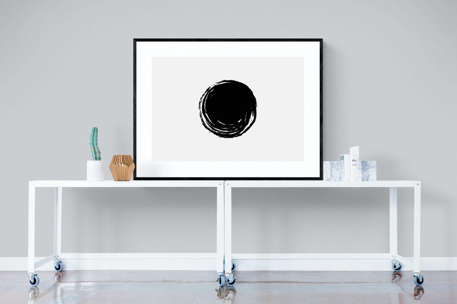 Circle Stroke-Wall_Art-120 x 90cm-Framed Print-Black-Pixalot