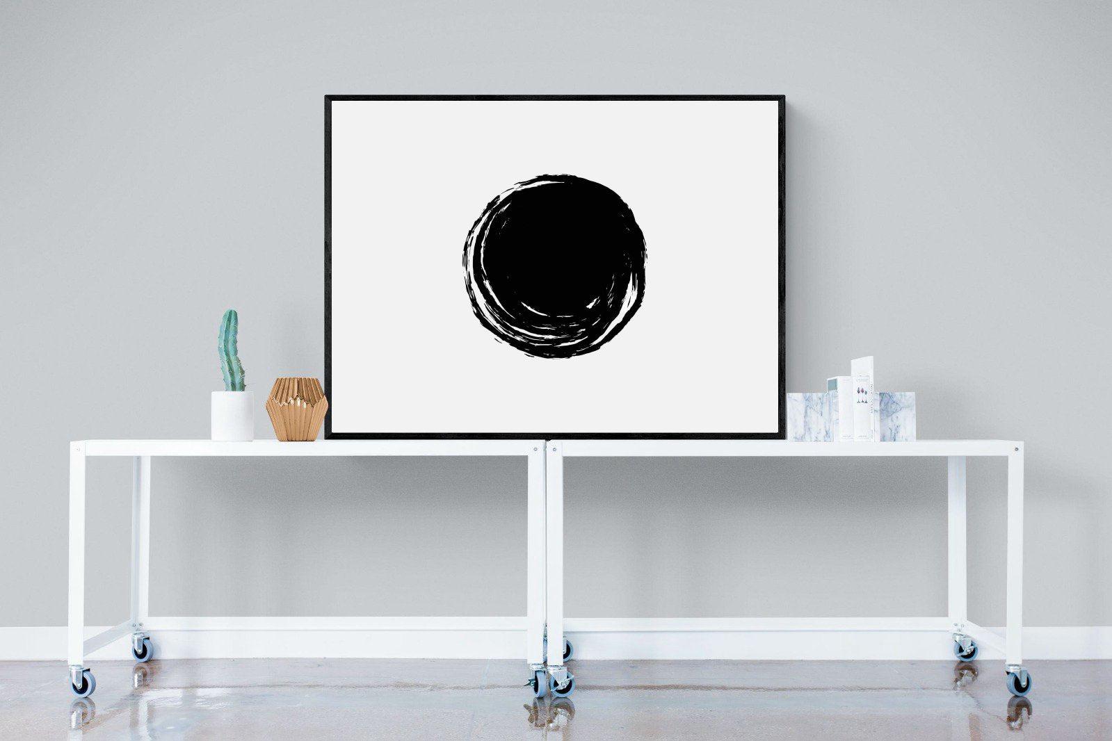 Circle Stroke-Wall_Art-120 x 90cm-Mounted Canvas-Black-Pixalot