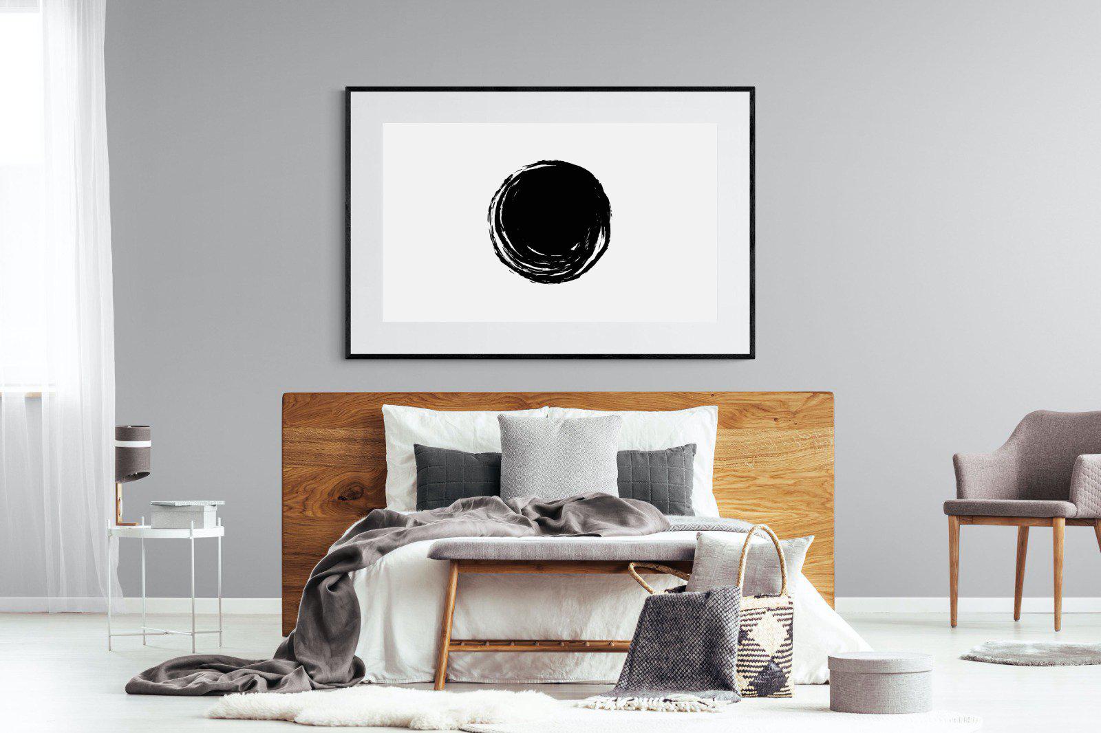 Circle Stroke-Wall_Art-150 x 100cm-Framed Print-Black-Pixalot