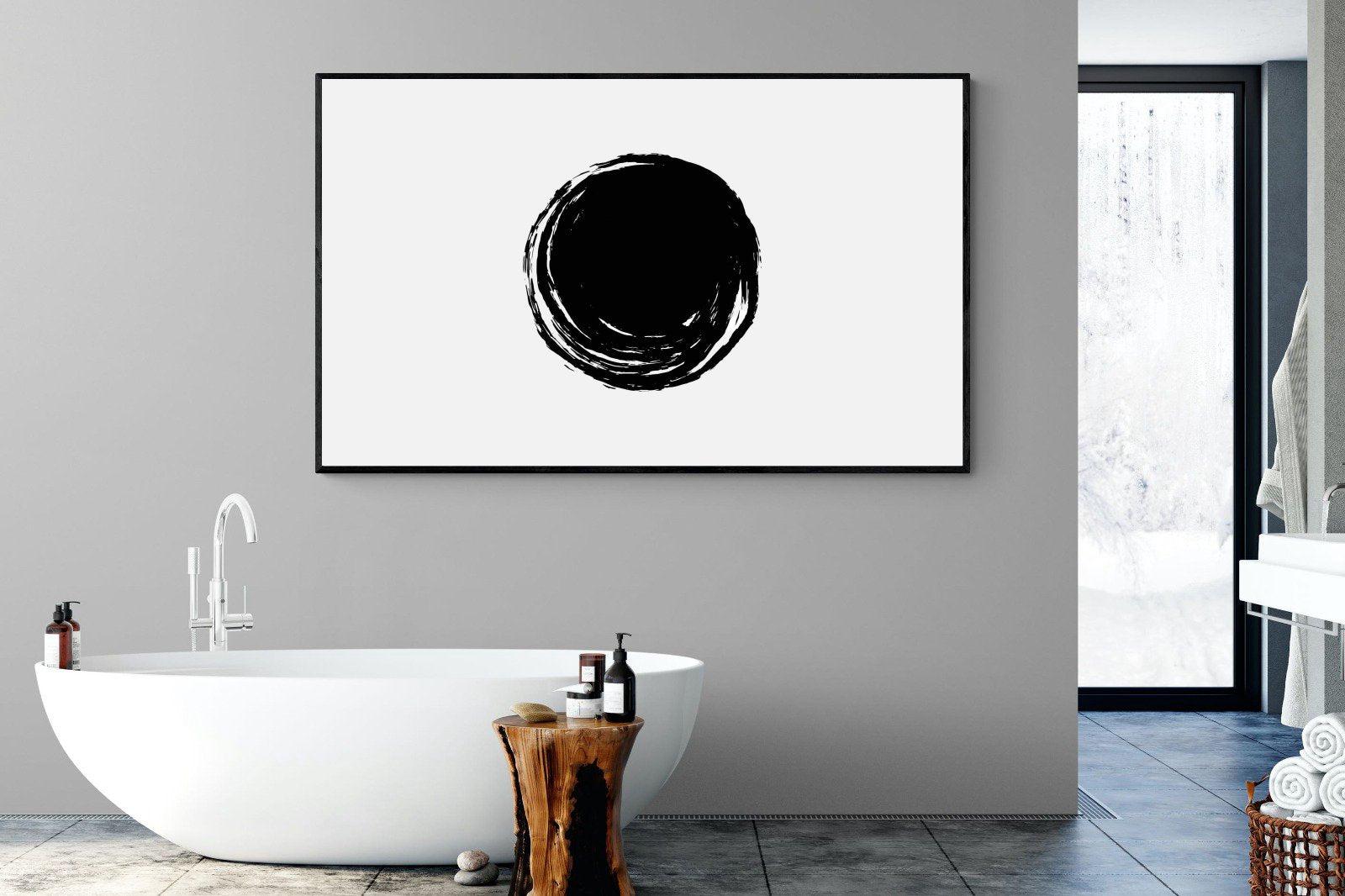 Circle Stroke-Wall_Art-180 x 110cm-Mounted Canvas-Black-Pixalot