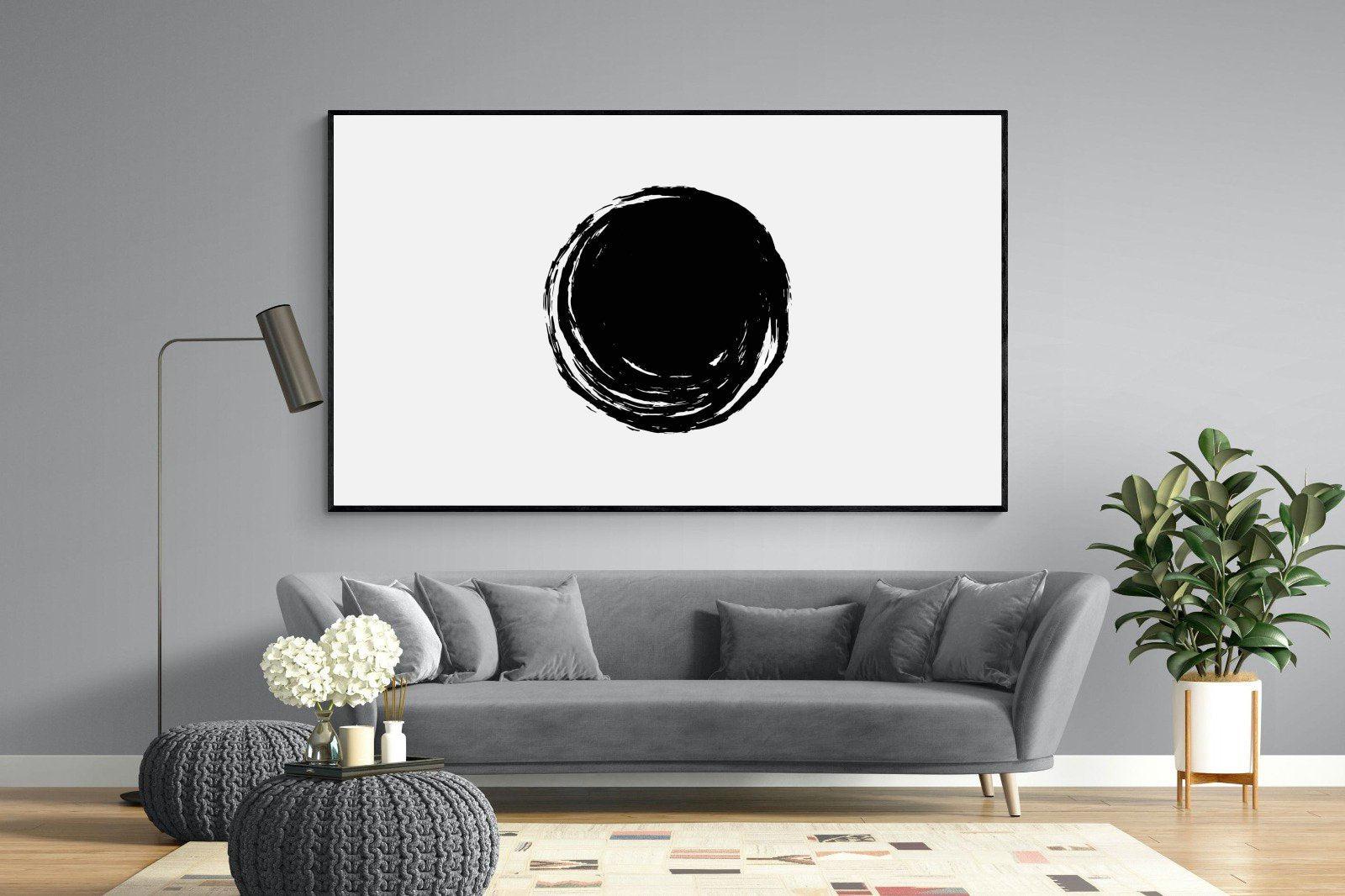 Circle Stroke-Wall_Art-220 x 130cm-Mounted Canvas-Black-Pixalot