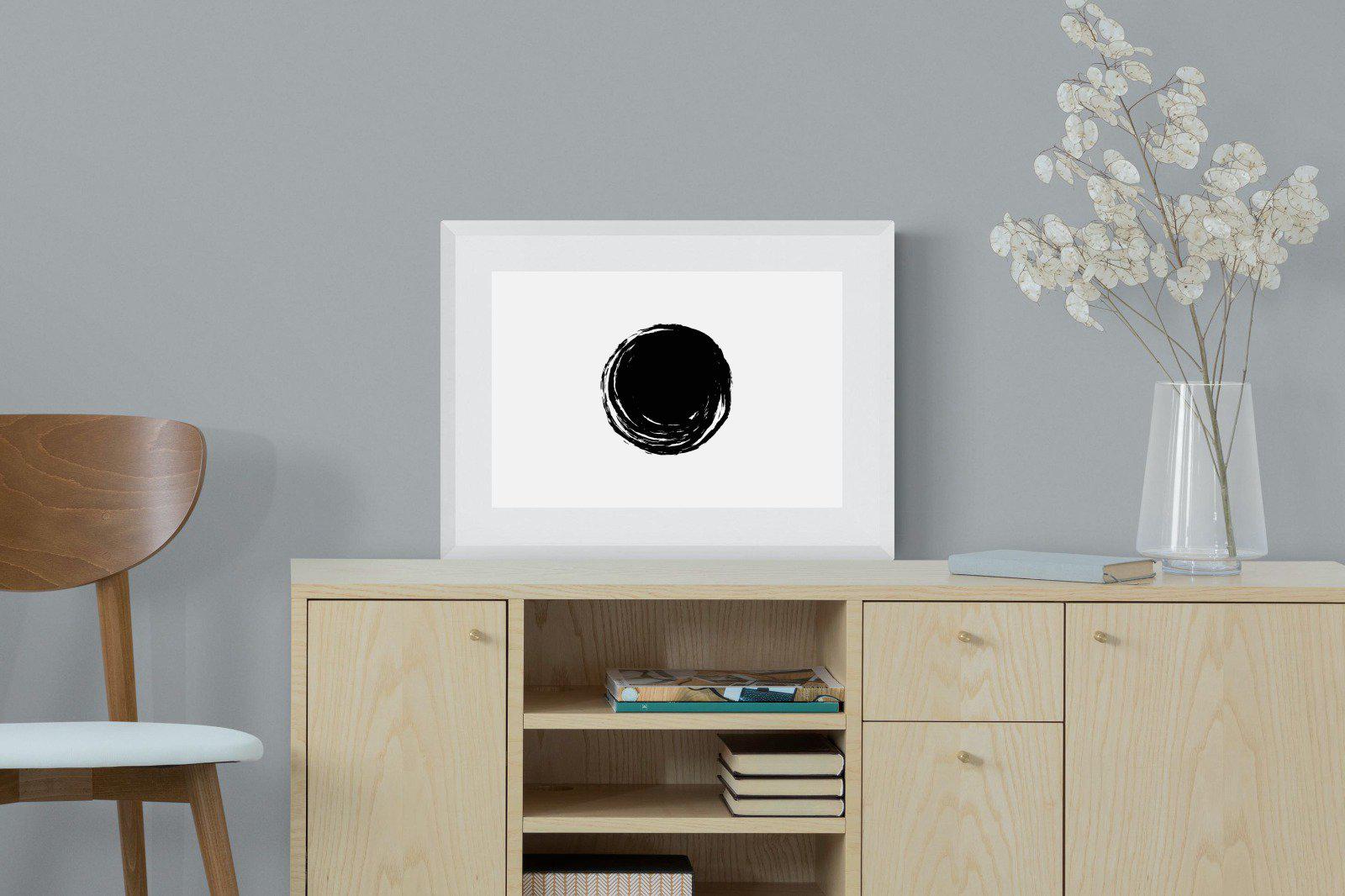 Circle Stroke-Wall_Art-60 x 45cm-Framed Print-White-Pixalot
