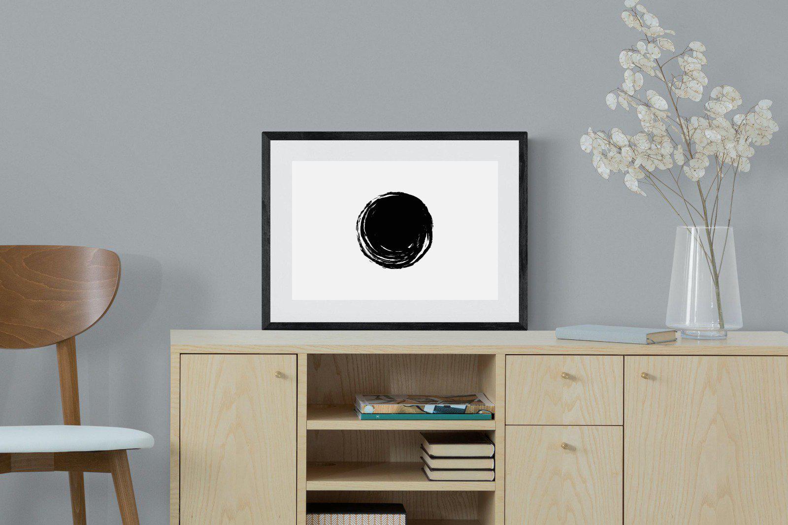 Circle Stroke-Wall_Art-60 x 45cm-Framed Print-Black-Pixalot