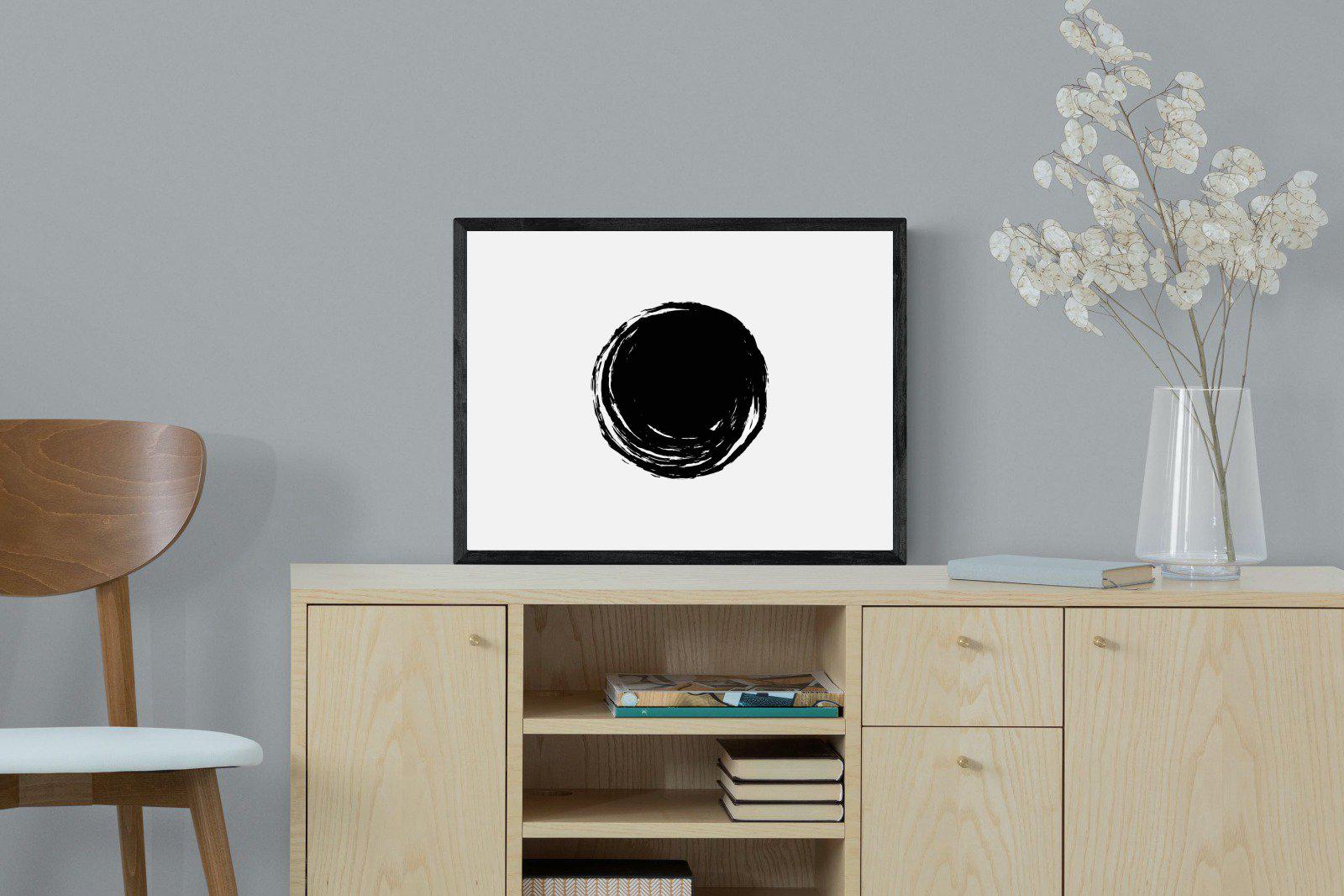 Circle Stroke-Wall_Art-60 x 45cm-Mounted Canvas-Black-Pixalot