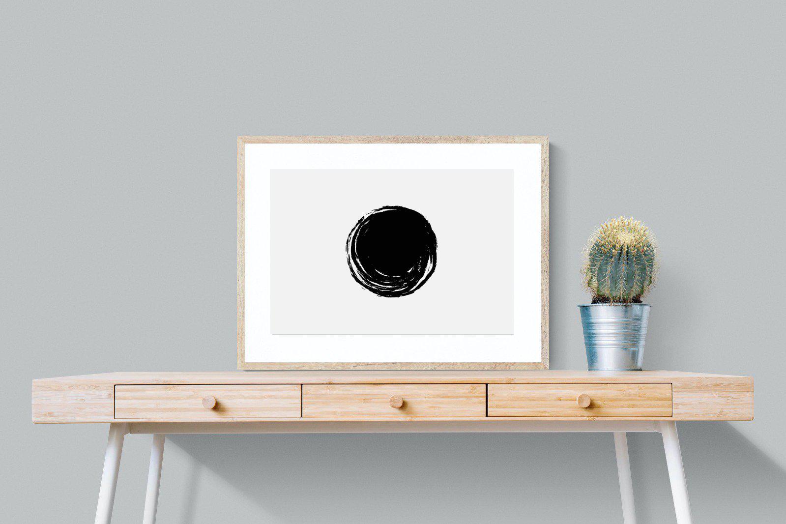 Circle Stroke-Wall_Art-80 x 60cm-Framed Print-Wood-Pixalot