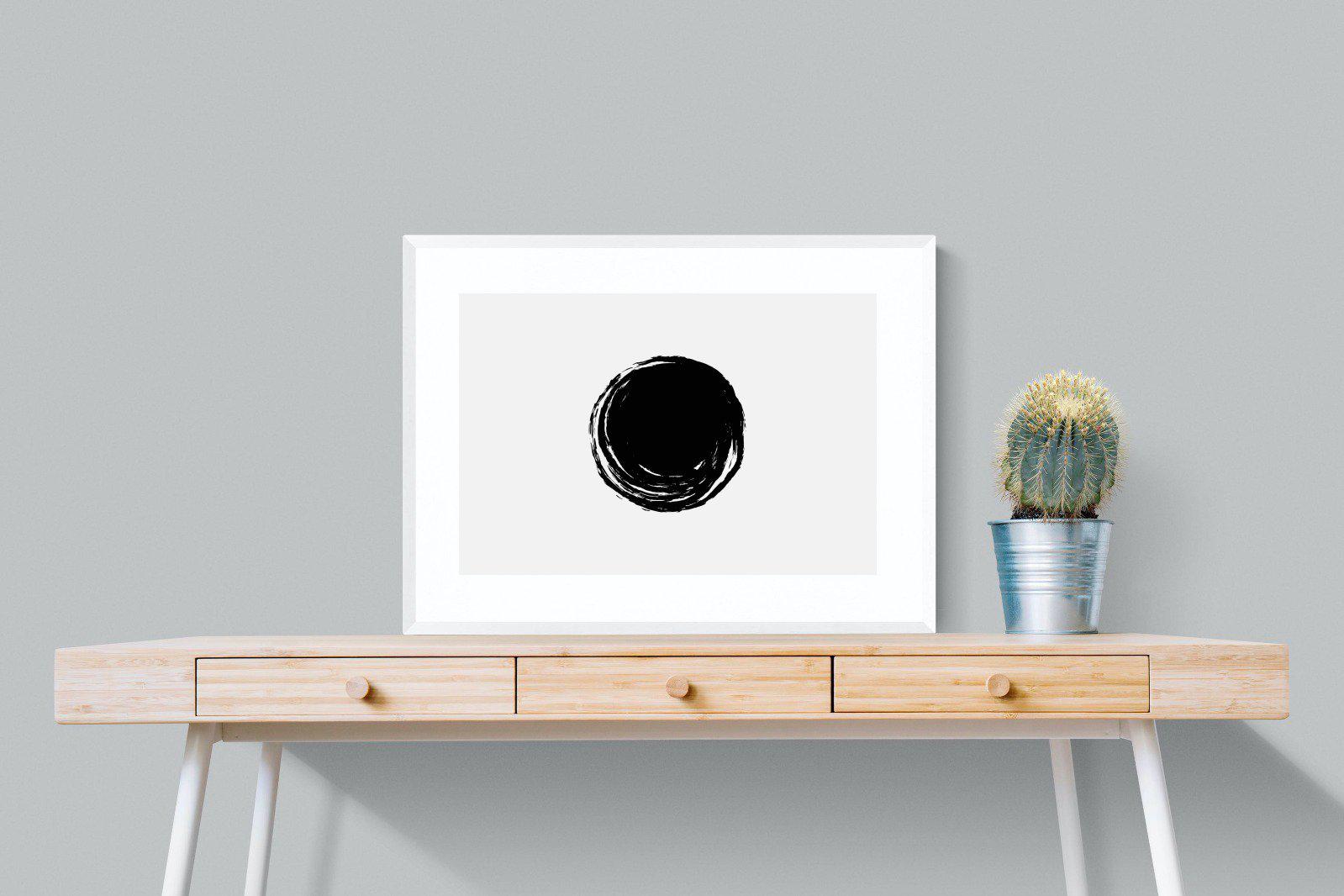 Circle Stroke-Wall_Art-80 x 60cm-Framed Print-White-Pixalot