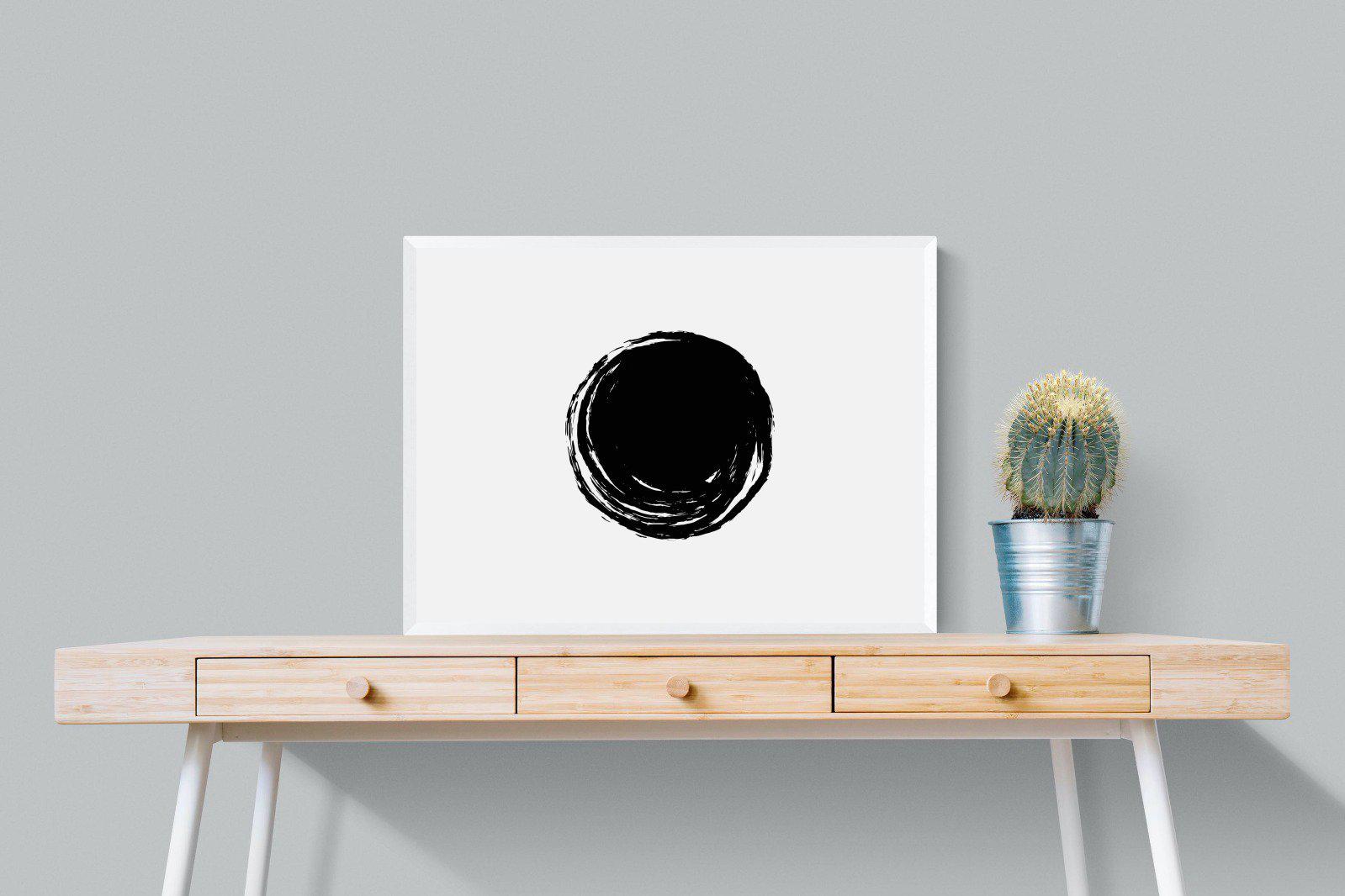 Circle Stroke-Wall_Art-80 x 60cm-Mounted Canvas-White-Pixalot