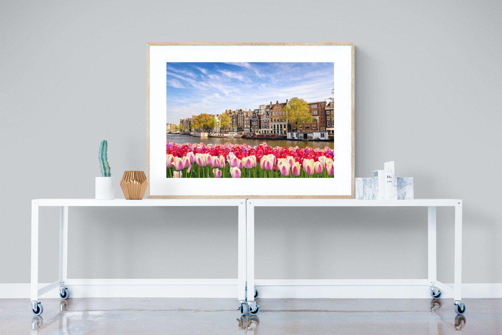 City Tulips-Wall_Art-120 x 90cm-Framed Print-Wood-Pixalot