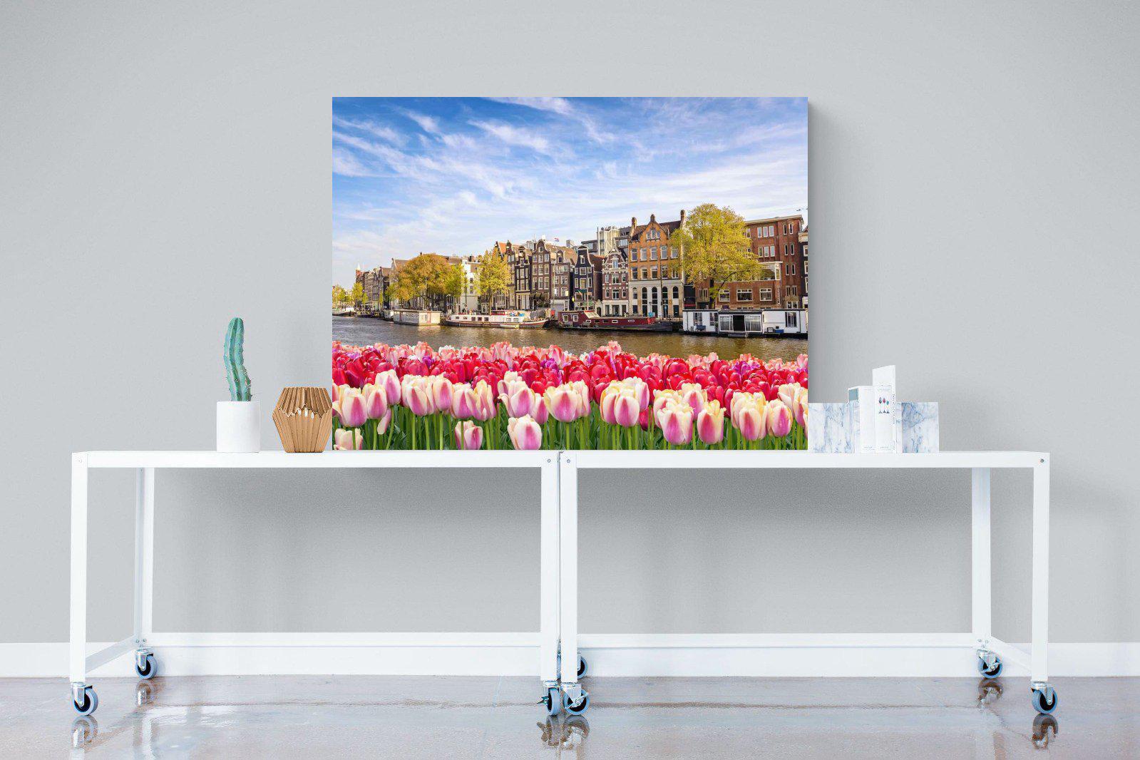 City Tulips-Wall_Art-120 x 90cm-Mounted Canvas-No Frame-Pixalot