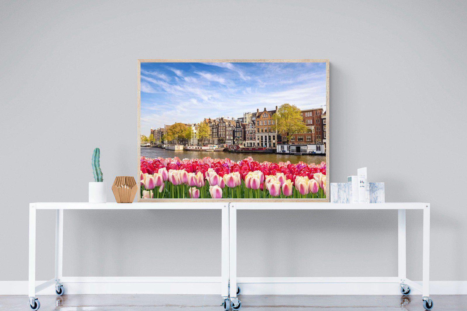 City Tulips-Wall_Art-120 x 90cm-Mounted Canvas-Wood-Pixalot