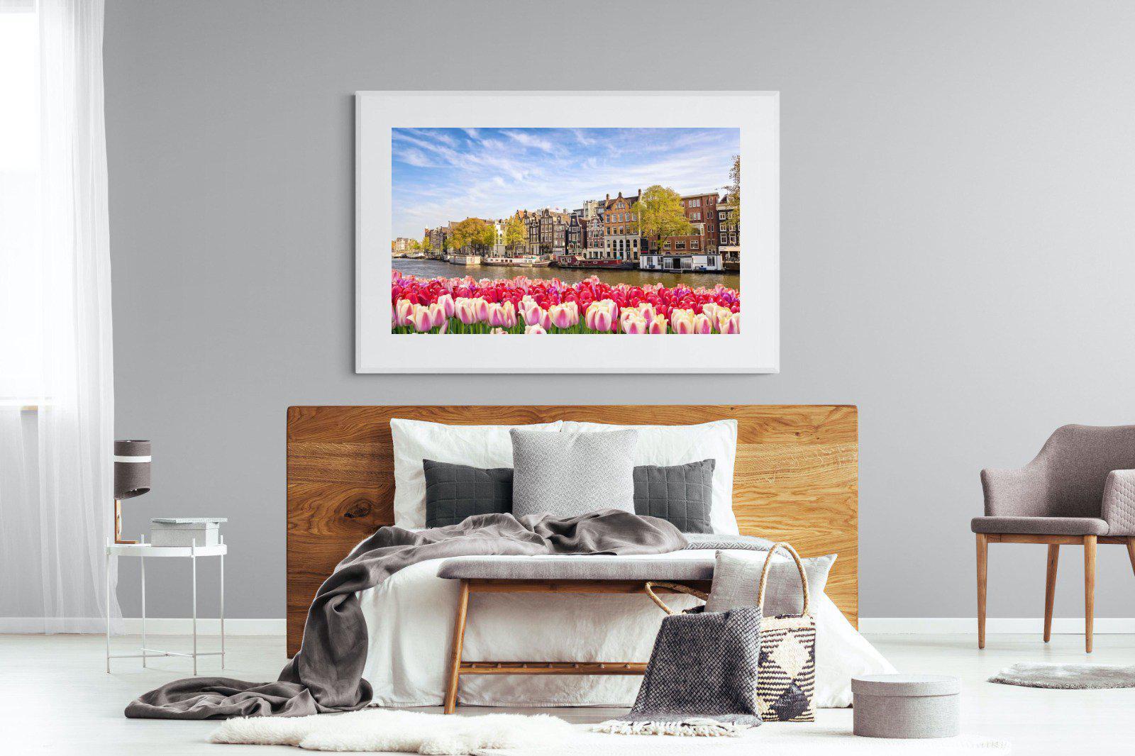 City Tulips-Wall_Art-150 x 100cm-Framed Print-White-Pixalot