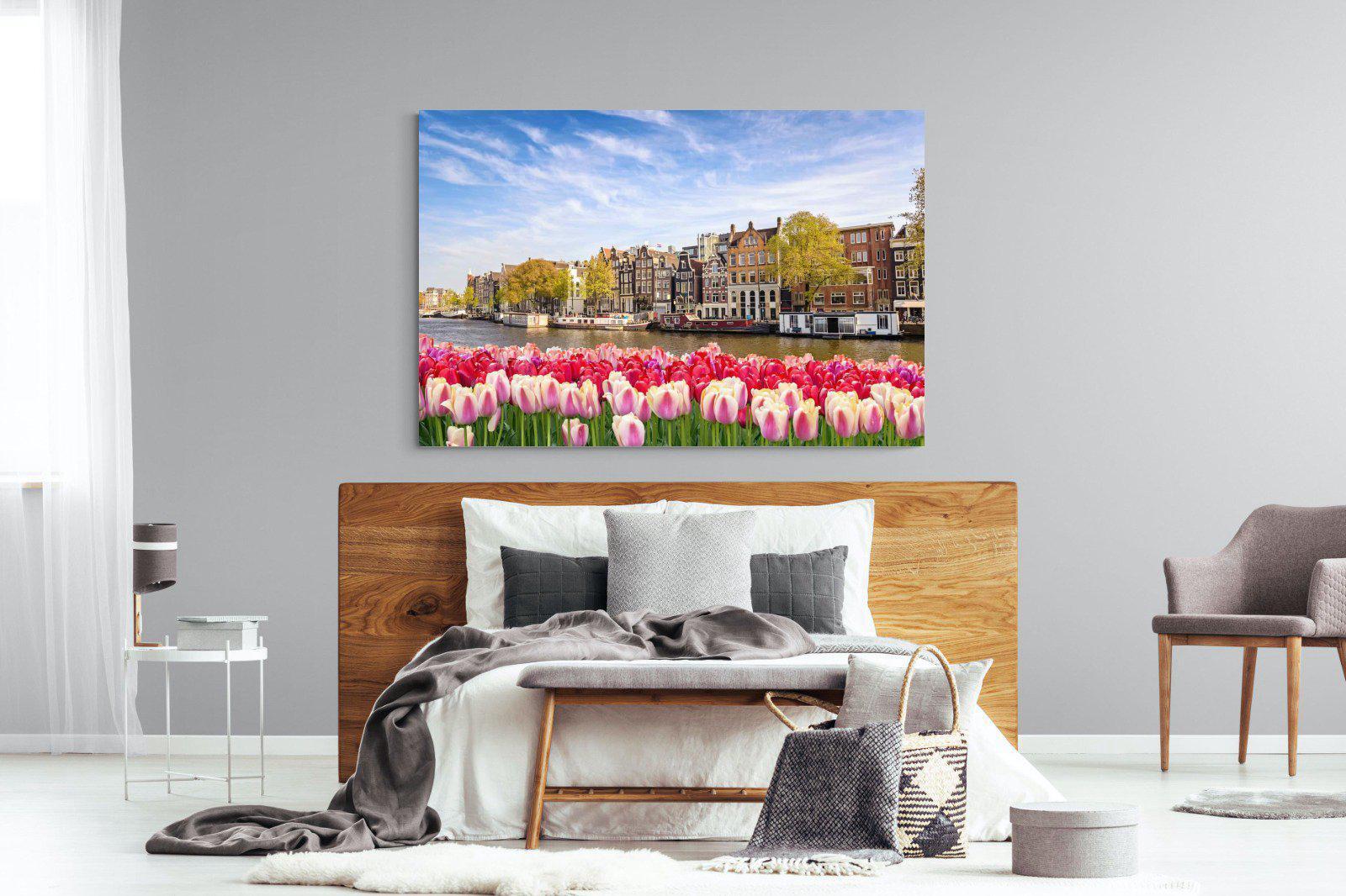 City Tulips-Wall_Art-150 x 100cm-Mounted Canvas-No Frame-Pixalot