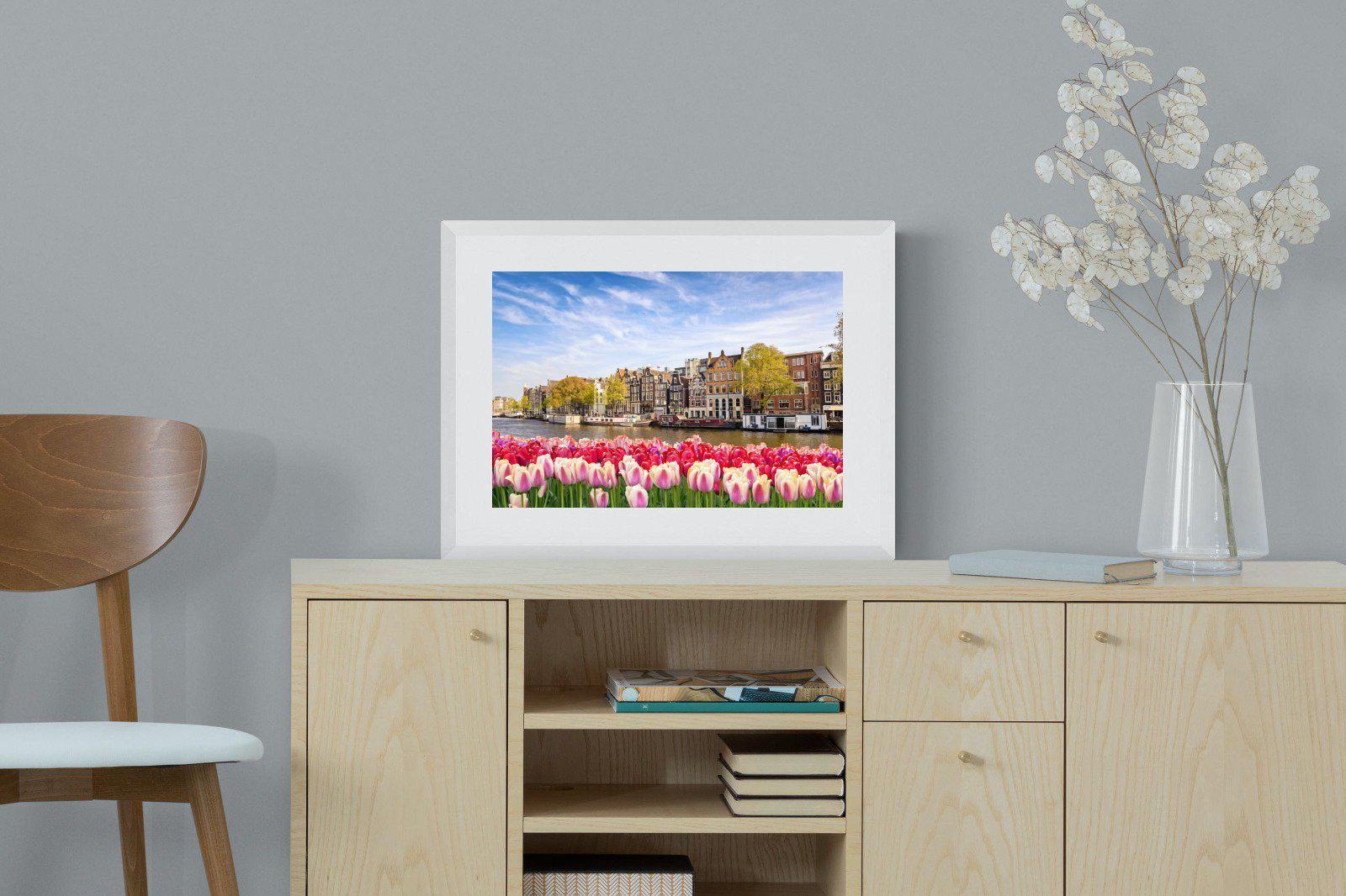City Tulips-Wall_Art-60 x 45cm-Framed Print-White-Pixalot