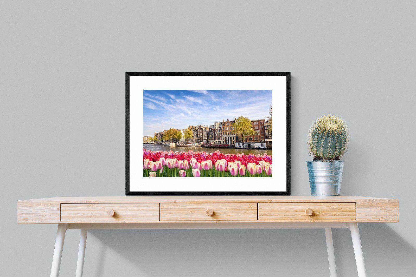 City Tulips-Wall_Art-80 x 60cm-Framed Print-Black-Pixalot