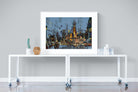 City by Night-Wall_Art-120 x 90cm-Framed Print-White-Pixalot