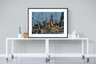 City by Night-Wall_Art-120 x 90cm-Framed Print-Black-Pixalot