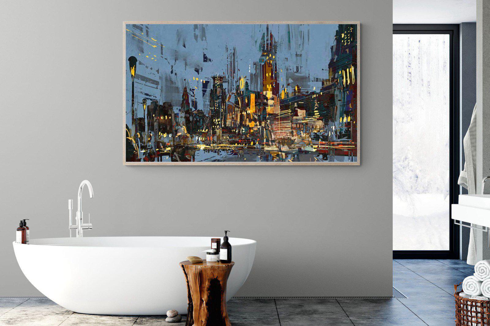 City by Night-Wall_Art-180 x 110cm-Mounted Canvas-Wood-Pixalot