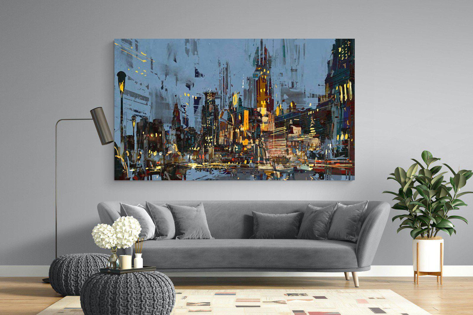 City by Night-Wall_Art-220 x 130cm-Mounted Canvas-No Frame-Pixalot