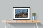 City by Night-Wall_Art-80 x 60cm-Framed Print-Black-Pixalot