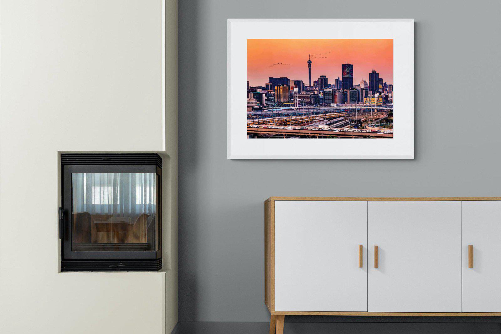 City of Gold-Wall_Art-100 x 75cm-Framed Print-White-Pixalot