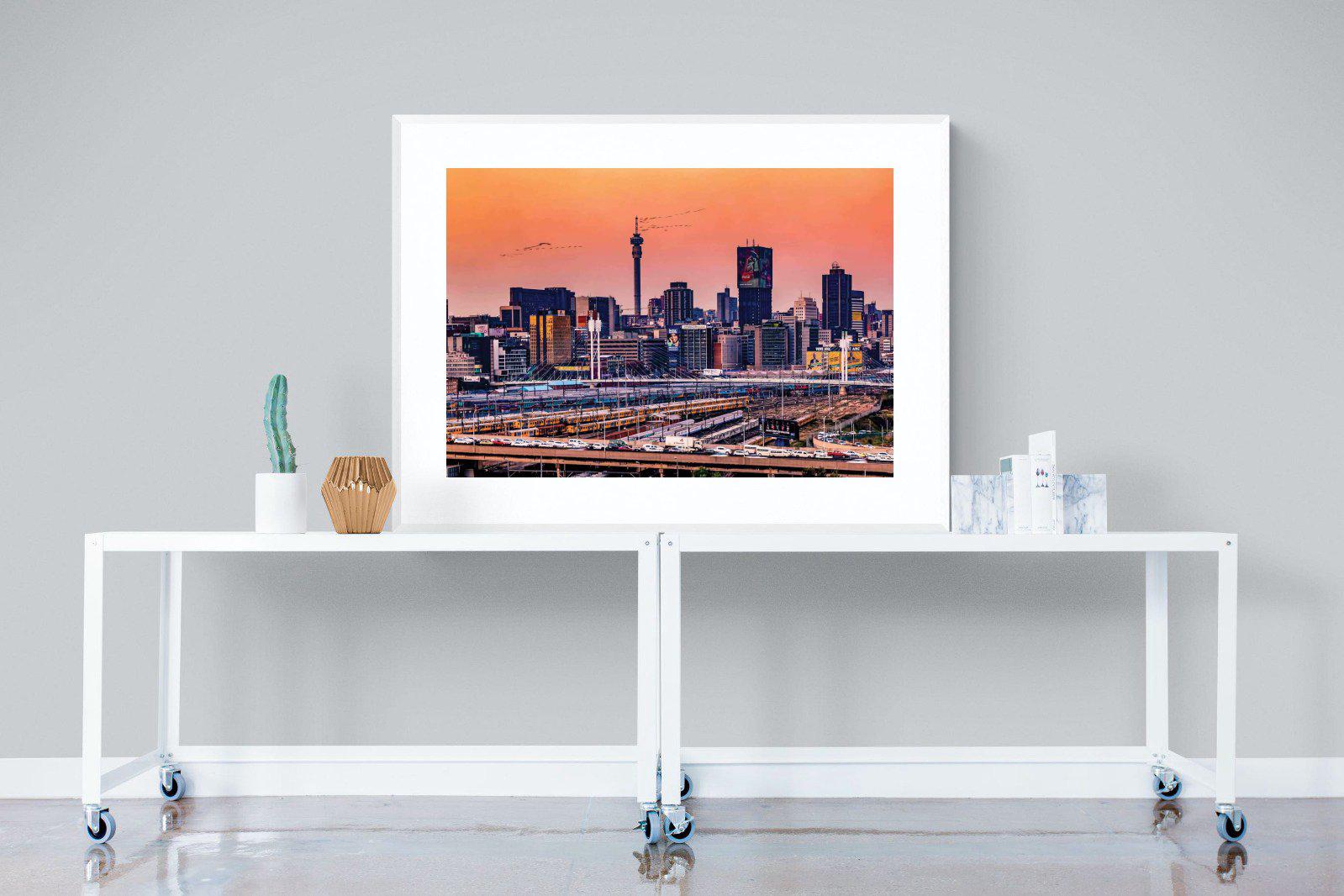 City of Gold-Wall_Art-120 x 90cm-Framed Print-White-Pixalot