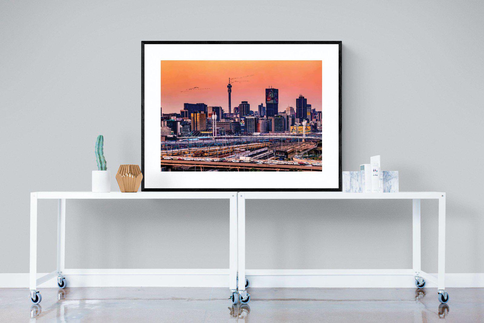 City of Gold-Wall_Art-120 x 90cm-Framed Print-Black-Pixalot