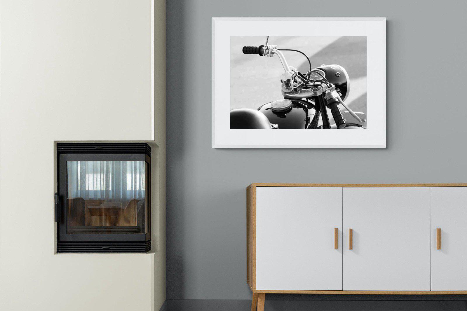 Classic Bike-Wall_Art-100 x 75cm-Framed Print-White-Pixalot