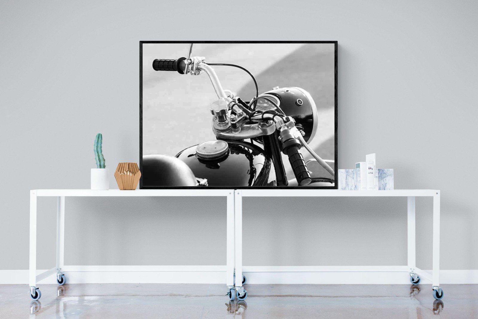 Classic Bike-Wall_Art-120 x 90cm-Mounted Canvas-Black-Pixalot