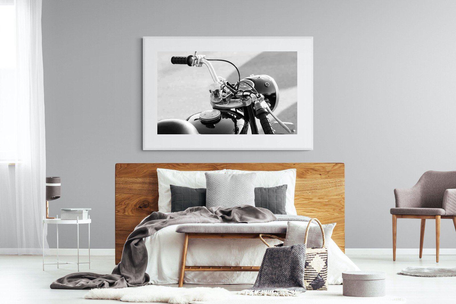 Classic Bike-Wall_Art-150 x 100cm-Framed Print-White-Pixalot