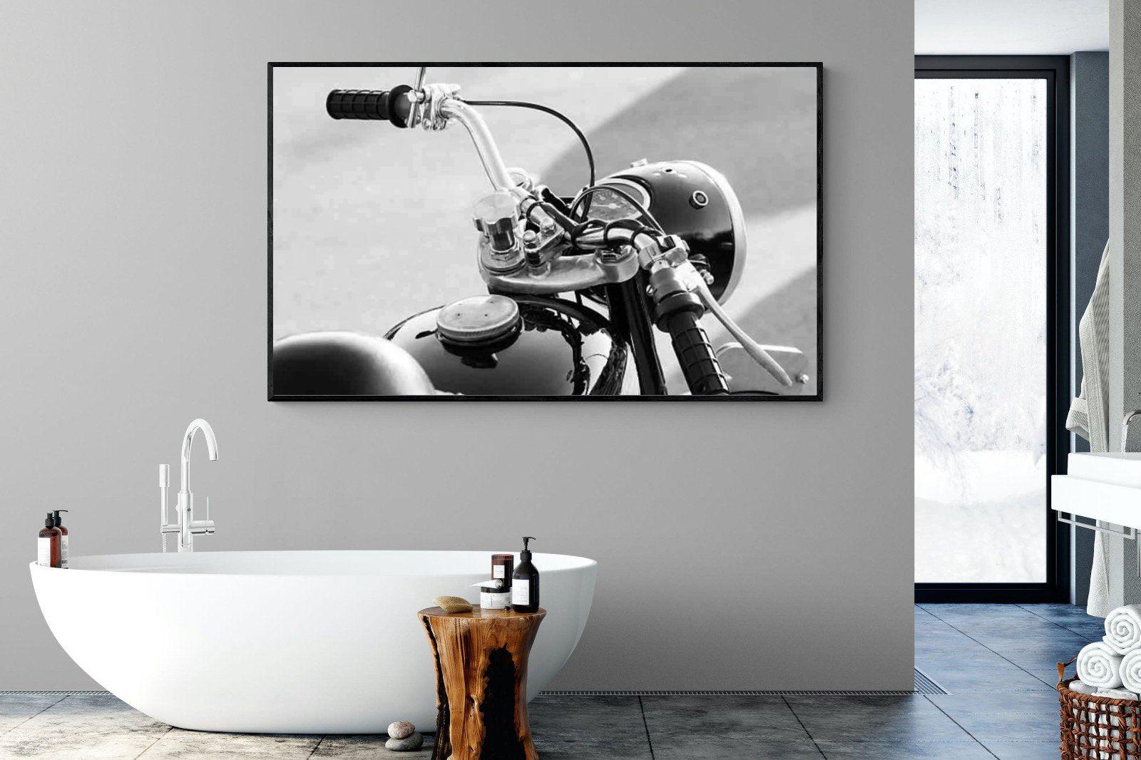 Classic Bike-Wall_Art-180 x 110cm-Mounted Canvas-Black-Pixalot