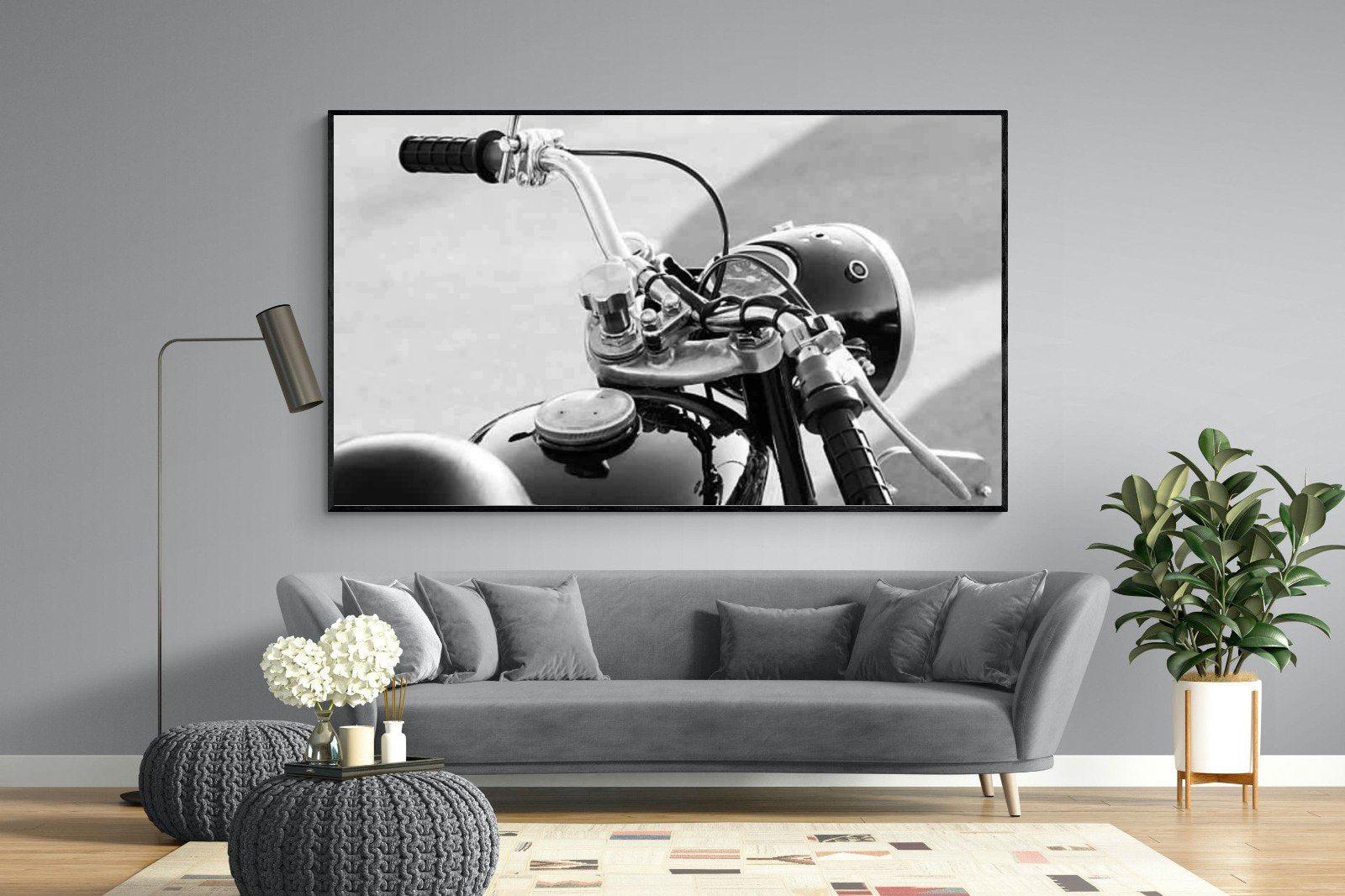 Classic Bike-Wall_Art-220 x 130cm-Mounted Canvas-Black-Pixalot