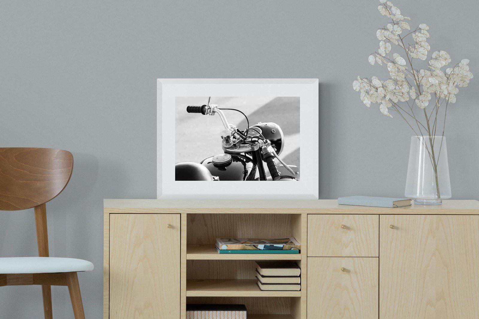 Classic Bike-Wall_Art-60 x 45cm-Framed Print-White-Pixalot