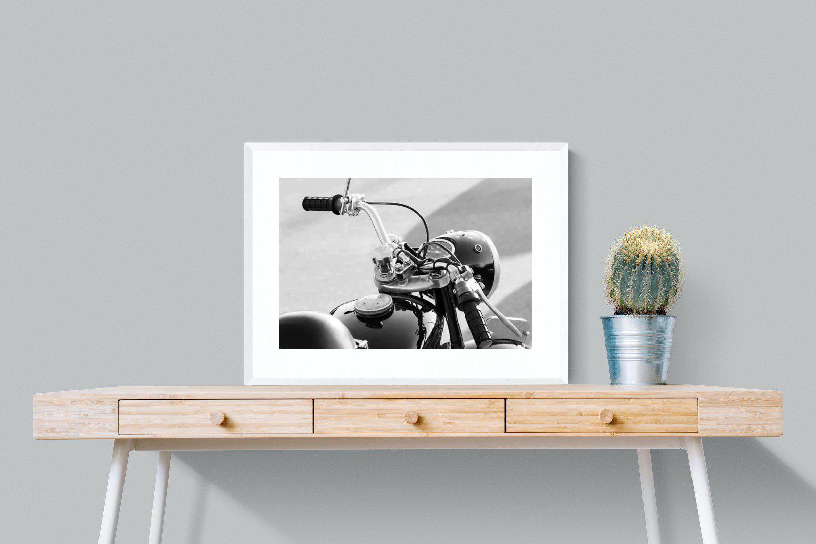 Classic Bike-Wall_Art-80 x 60cm-Framed Print-White-Pixalot