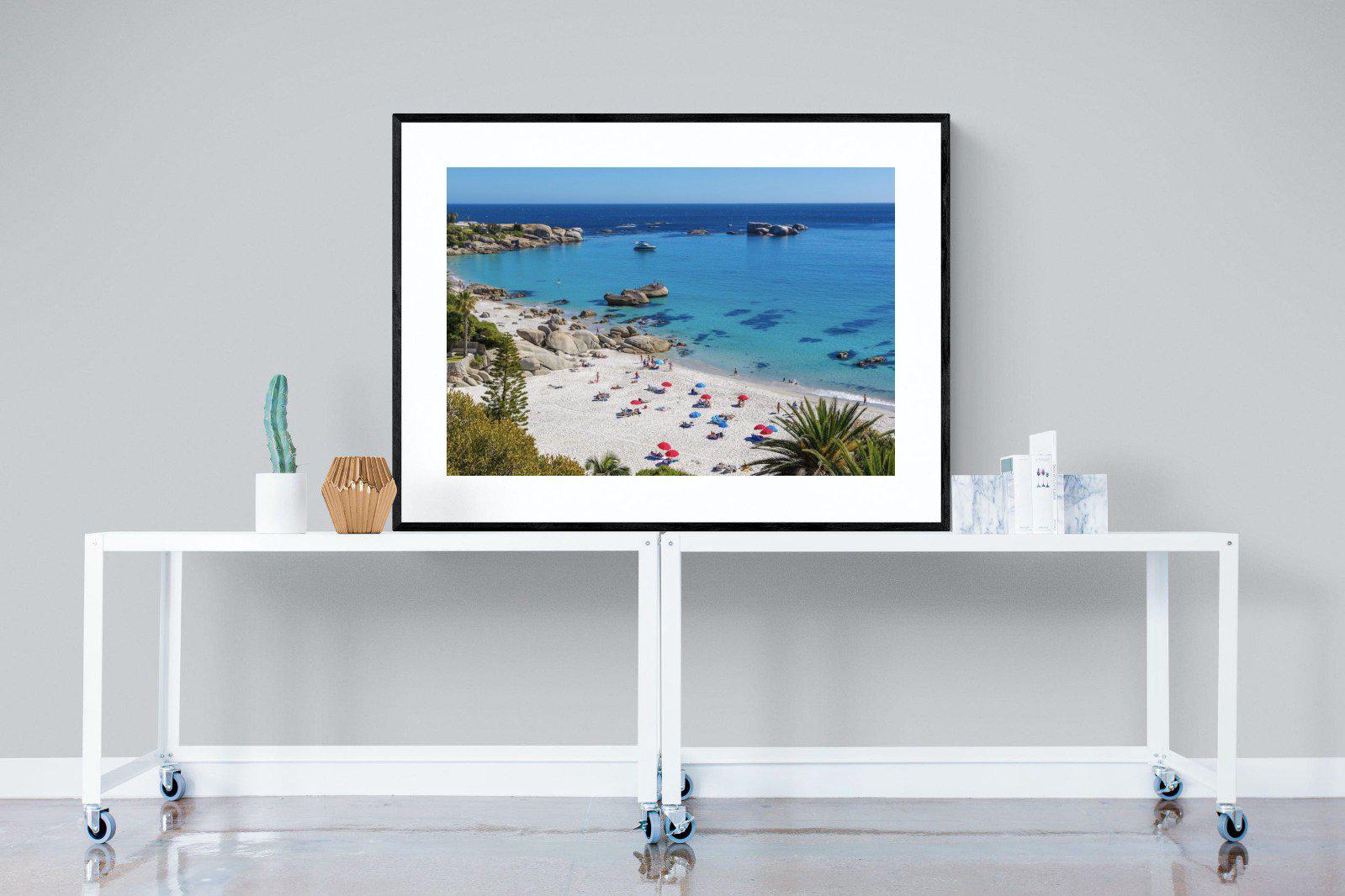 Clifton Beach-Wall_Art-120 x 90cm-Framed Print-Black-Pixalot